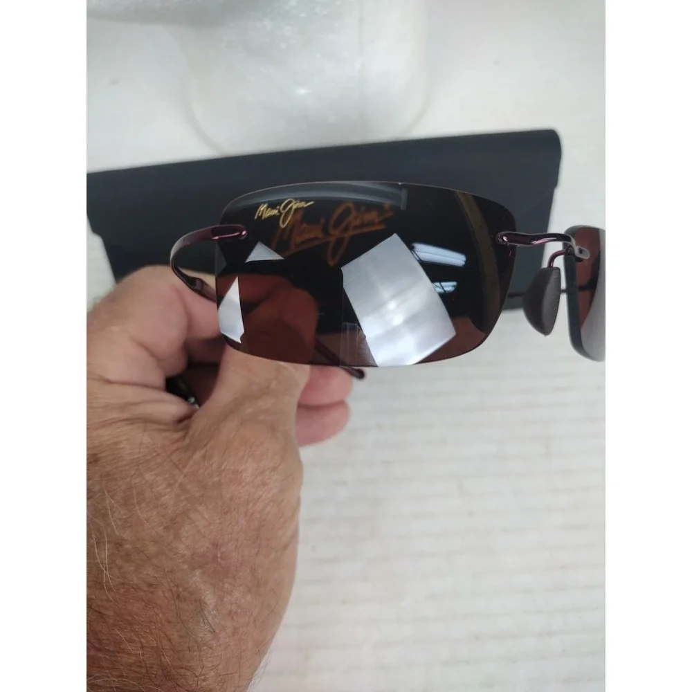 Maui Jim MJ 515-07 54-18 135 Little Beach Burgundy Maui Rose Polarized Rimless